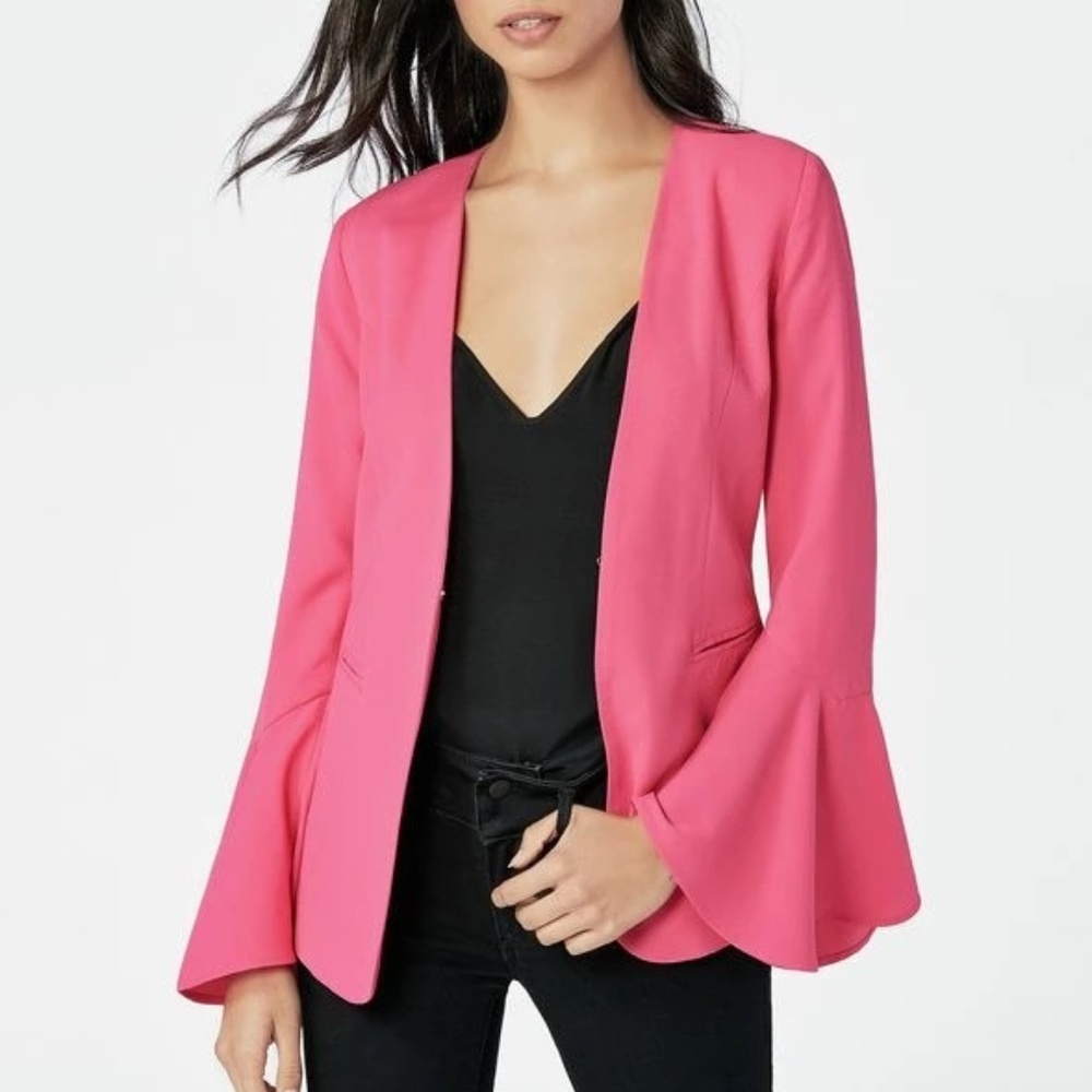 NWT JustFab Pink Drama Sleeve Blazer